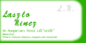 laszlo mincz business card